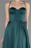Abschlusskleid Lang Satin Smaragdgrün ABU3809