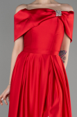Abschlusskleid Lang Satin Rot ABU3788