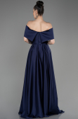 Abschlusskleid Lang Satin Marineblau ABU3788