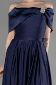 Abschlusskleid Lang Satin Marineblau ABU3788