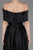 Abschlusskleid Lang Satin Schwarz ABU3788