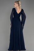 Abendkleid Lang Chiffon Marineblau ABU3541
