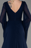 Abendkleid Lang Chiffon Marineblau ABU3541