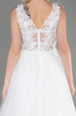 Abendkleid Lang Weiß ABU3718