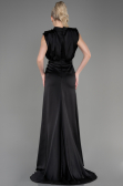 Schwarz Abendkleid Satin Lang ABU2133