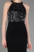 Abendkleid im Meerjungfrau-Stil Lang Schwarz-Silber ABU608