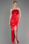 Abschlusskleid Lang Satin Rot ABU3525