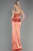 Abschlusskleid Lang Satin Orange ABU3525