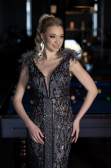 Abendkleid im Meerjungfrau-Stil Lang Anthrazit ABU3669