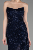Abendkleid Lang Schuppig Marineblau ABU3134