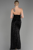 Abendkleid Lang Schuppig Schwarz ABU3134