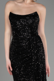 Abendkleid Lang Schuppig Schwarz ABU3134
