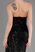 Abendkleid Lang Schuppig Schwarz ABU3134
