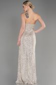 Abendkleid Lang Schuppig Nerzbraun ABU3134