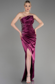 Abendkleid Lang Satin Pflaume ABU3825