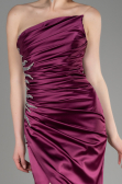 Abendkleid Lang Satin Pflaume ABU3825