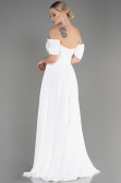 Abendkleid Lang Chiffon Weiß ABU3827