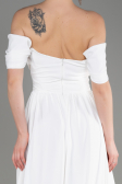Abendkleid Lang Chiffon Weiß ABU3827