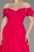 Abendkleid Lang Chiffon Fuchsie ABU3827