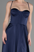 Abschlusskleid Lang Satin Marineblau ABU3809