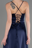 Abschlusskleid Lang Satin Marineblau ABU3809