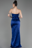 Abendkleid Lang Satin Marineblau ABU3825