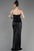 Abendkleid Lang Satin Schwarz ABU3825