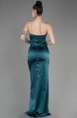 Abendkleid Lang Satin Smaragdgrün ABU3825