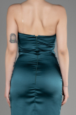 Abendkleid Lang Satin Smaragdgrün ABU3825