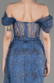 Grau-Indigo Abendkleid Lang ABU2706