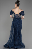 Marineblau Abendkleid Lang ABU2706