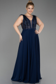 Abendkleid Lang Chiffon Marineblau ABU3856