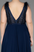 Abendkleid Lang Chiffon Marineblau ABU3856