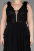 Abendkleid Lang Chiffon Schwarz ABU3856