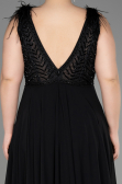 Abendkleid Lang Chiffon Schwarz ABU3856