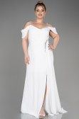 Weiß Abendkleid İn Übergröße Chiffon Lang ABU3742