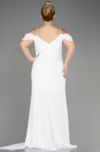 Weiß Abendkleid İn Übergröße Chiffon Lang ABU3742