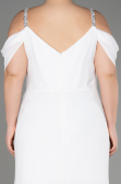 Weiß Abendkleid İn Übergröße Chiffon Lang ABU3742