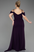 Abendkleid in Übergröße Lang Chiffon Violett dunkel ABU3742