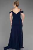 Abendkleid in Übergröße Lang Chiffon Marineblau ABU3742