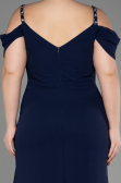 Abendkleid in Übergröße Lang Chiffon Marineblau ABU3742
