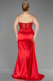 Abschlusskleid In Übergröße Lang Satin Rot ABU3855