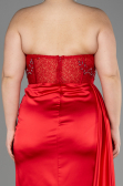 Abschlusskleid In Übergröße Lang Satin Rot ABU3855