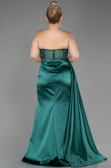 Abschlusskleid In Übergröße Lang Satin Smaragdgrün ABU3855