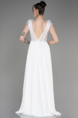 Abendkleid Lang Chiffon Weiß ABU3856