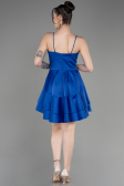 Partykleid Kurz Satin Sächsischblau ABK2042