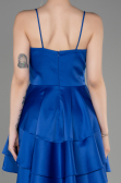 Partykleid Kurz Satin Sächsischblau ABK2042