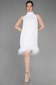 Abendkleid Kurz Weiß ABK2049