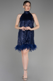 Abendkleid Kurz Marineblau ABK2049