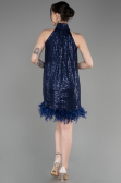Abendkleid Kurz Marineblau ABK2049